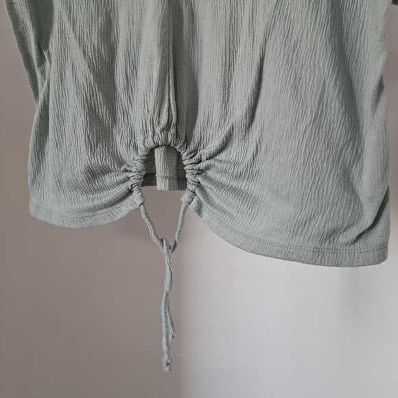 Pink Rose | Mint green womans t shirt with key hoke tie up - Picture 6 of 12